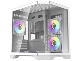 Darkflash FT350 számítógépház + 5 ARGB ventilátor (fehér) (FT350 WHITE)